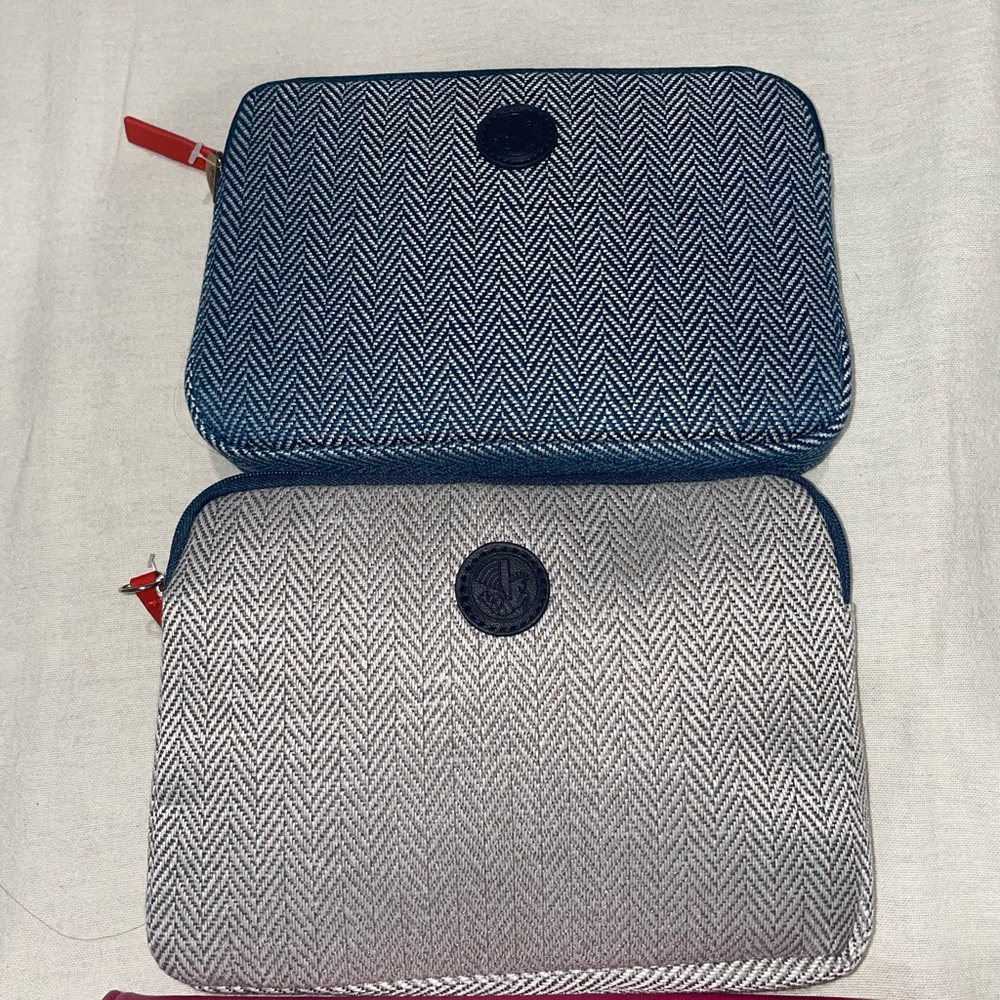Airfrance herringbone travel pouch